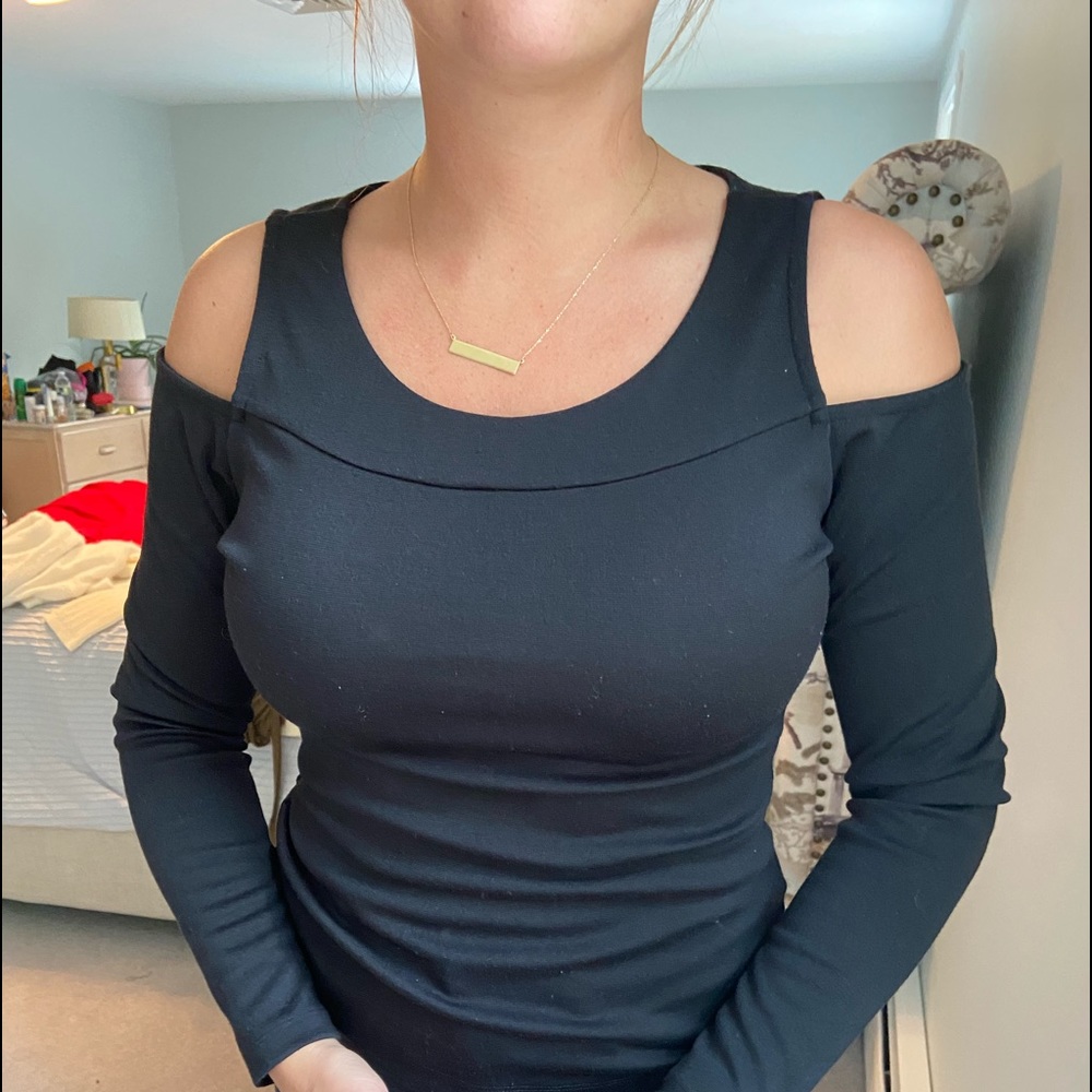 GUESS Black open shoulder top